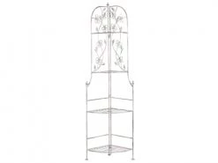 Beliani Pots, Cache-pots Et Jardinières D'extérieur Étagère Angle De Jardin Blanche 4 Niveaux