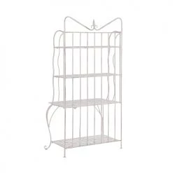 Beliani Pots, Cache-pots Et Jardinières D'extérieur Étagère De Jardin En Métal Beige Clair 4 Niveaux -Parasols Soldes Magasin etagere de jardin en metal beige clair 4 niveaux 3