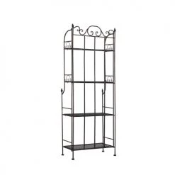 Beliani Pots, Cache-pots Et Jardinières D'extérieur Étagère De Jardin En Métal Noir 4 Niveaux -Parasols Soldes Magasin etagere de jardin en metal noir 4 niveaux 4