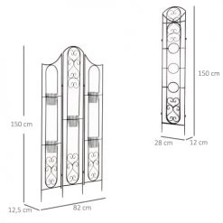 Outsunny Pots, Cache-pots Et Jardinières D'extérieur Étagère De Pots De Fleurs Métal Style Fer Forgé 5 Pots Fleurs Inclus -Parasols Soldes Magasin etagere de pots de fleurs metal style fer forge 5 pots fleurs inclus 2