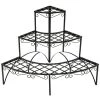 Tectake Pots, Cache-pots Et Jardinières D'extérieur Etagère Pour Plantes Angle 3 Niveaux Noir -Parasols Soldes Magasin etagere pour plantes angle 3 niveaux noir