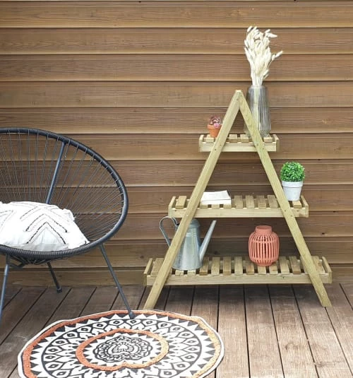 Jardipolys Pots, Cache-pots Et Jardinières D'extérieur Etagère Pyramide Pour L'extérieur En Pin 4 Jardipolys Pots, Cache-pots Et Jardinières D'extérieur Etagère Pyramide Pour L'extérieur En Pin – Image 2