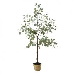 Maisons Du Monde Plantes D'extérieur Artificielles Eucalyptus Artificiel Et Pot Tressé H176