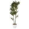 Maisons Du Monde Plantes D'extérieur Artificielles Ficus Artificiel Blanc, Marron Et Vert -Parasols Soldes Magasin ficus artificiel blanc marron et vert 1000 2 23 220152 3