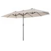 Outsunny Parasols Grand Parasol Acier Polyester Haute Densité Crème -Parasols Soldes Magasin grand parasol acier polyester haute densite creme