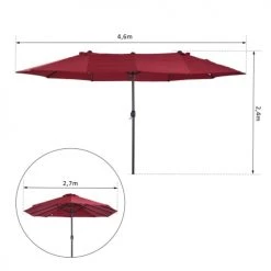 Outsunny Parasols Grand Parasol Bordeaux -Parasols Soldes Magasin grand parasol bordeaux 2