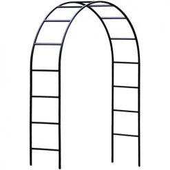 Harrod Horticultural Pots, Cache-pots Et Jardinières D'extérieur Grande Arche De Jardin Noir Mat En Acier Galvanisé Roman 200 X 60 X 27