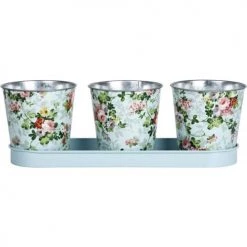 Esschert Design Pots, Cache-pots Et Jardinières D'extérieur Jardinière 3 Pots Roses
