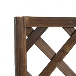 Outsunny Pots, Cache-pots Et Jardinières D'extérieur Jardinière Avec Treillis Bois Sapin Traité Carbonisation -Parasols Soldes Magasin jardiniere avec treillis bois sapin traite carbonisation 3