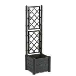 RED DECO Pots, Cache-pots Et Jardinières D'extérieur Jardinière Avec Treillis Plastique Gris 43x43cm