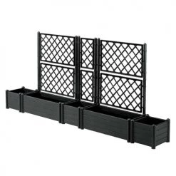 RED DECO Pots, Cache-pots Et Jardinières D'extérieur Jardinière Avec Treillis Plastique Gris 43x43cm -Parasols Soldes Magasin jardiniere avec treillis plastique gris 43x43cm 3