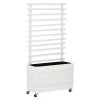 Outsunny Pots, Cache-pots Et Jardinières D'extérieur Jardinière Avec Treillis Sur Roulettes Bois Sapin Traité Peint Blanc -Parasols Soldes Magasin jardiniere avec treillis sur roulettes bois sapin traite peint blanc