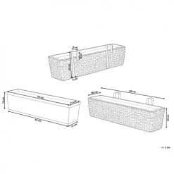 Beliani Pots, Cache-pots Et Jardinières D'extérieur Jardinière Balconnière Rectangulaire Beige Sable 60x18 -Parasols Soldes Magasin jardiniere balconniere rectangulaire beige sable 60x18 6