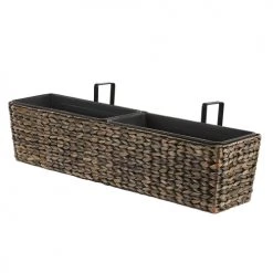 Beliani Pots, Cache-pots Et Jardinières D'extérieur Jardinière Balconnière Rectangulaire Marron 80x18 -Parasols Soldes Magasin jardiniere balconniere rectangulaire marron 80x18 3