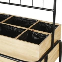 Maisons Du Monde Pots, Cache-pots Et Jardinières D'extérieur Jardinière En Bois De Pin Et Métal Noir -Parasols Soldes Magasin jardiniere en bois de pin et metal noir 1000 2 20 220067 3