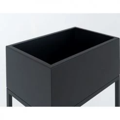 Custom Form Pots, Cache-pots Et Jardinières D'extérieur Jardinière En Métal Laqué Noir 50x30x60 -Parasols Soldes Magasin jardiniere en metal laque noir 50x30x60 4