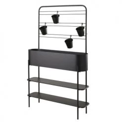 Maisons Du Monde Pots, Cache-pots Et Jardinières D'extérieur Jardinière En Métal Noir Avec 4 Pots -Parasols Soldes Magasin jardiniere en metal noir avec 4 pots 1000 4 31 200808 2