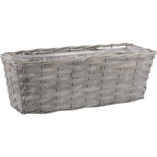 Aubry Gaspard Pots, Cache-pots Et Jardinières D'extérieur Jardinière En Osier Gris Clair 30 Cm 3 Aubry Gaspard Pots, Cache-pots Et Jardinières D'extérieur Jardinière En Osier Gris Clair 30 Cm