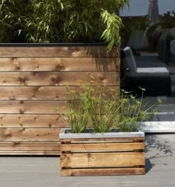 Jardipolys Pots, Cache-pots Et Jardinières D'extérieur Jardinière En Pin Et Acier -Parasols Soldes Magasin jardiniere en pin et acier 2