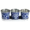 Esschert's Garden Pots, Cache-pots Et Jardinières D'extérieur Jardinière En Zinc 3 Pots Carreaux De Ciment -Parasols Soldes Magasin jardiniere en zinc 3 pots carreaux de ciment