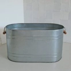 Maison Tilleul Pots, Cache-pots Et Jardinières D'extérieur Jardinière Ovale En Métal Gris -Parasols Soldes Magasin jardiniere ovale en metal gris 4