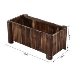 Outsunny Pots, Cache-pots Et Jardinières D'extérieur Jardinière Piètement Demi Rondin Corps Aspect Lattes Sapin Carbonisé -Parasols Soldes Magasin jardiniere pietement demi rondin corps aspect lattes sapin carbonise 2