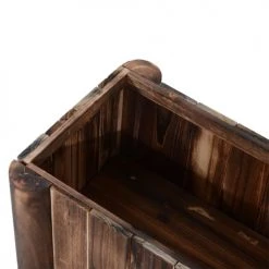 Outsunny Pots, Cache-pots Et Jardinières D'extérieur Jardinière Piètement Demi Rondin Corps Aspect Lattes Sapin Carbonisé -Parasols Soldes Magasin jardiniere pietement demi rondin corps aspect lattes sapin carbonise 5