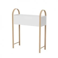 Umbra Pots, Cache-pots Et Jardinières D'extérieur Jardinière Plantes Ou Rangement Divers, Metal Blanc Et Bois