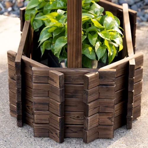 Outsunny Pots, Cache-pots Et Jardinières D'extérieur Jardinière Potager Carré Avec Toit - Bois Sapin Traité Carbonisation 6 Outsunny Pots, Cache-pots Et Jardinières D'extérieur Jardinière Potager Carré Avec Toit - Bois Sapin Traité Carbonisation – Image 4