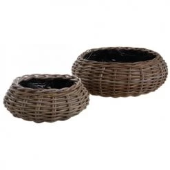 Aubry Gaspard Pots, Cache-pots Et Jardinières D'extérieur Jardinière Ronde En Poelet Gris, Diamètre 53 Cm -Parasols Soldes Magasin jardiniere ronde en poelet gris diametre 53 cm 1