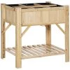 Outsunny Pots, Cache-pots Et Jardinières D'extérieur Jardinière Sur Pieds Avec étagère 6 Compartiments Bois Sapin Pré-huilé -Parasols Soldes Magasin jardiniere sur pieds avec etagere 6 compartiments bois sapin pre huile