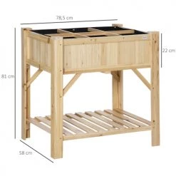 Outsunny Pots, Cache-pots Et Jardinières D'extérieur Jardinière Sur Pieds Avec étagère 6 Compartiments Bois Sapin Pré-huilé -Parasols Soldes Magasin jardiniere sur pieds avec etagere 6 compartiments bois sapin pre huile 2