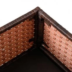 Outsunny Pots, Cache-pots Et Jardinières D'extérieur Jardinière Sur Pieds Avec étagère - Résine Tressée Aspect Rotin Marron -Parasols Soldes Magasin jardiniere sur pieds avec etagere resine tressee aspect rotin marron 5