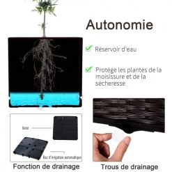 Outsunny Pots, Cache-pots Et Jardinières D'extérieur Jardinière Sur Pieds Carré Potager 2 étages Plastique Chocolat -Parasols Soldes Magasin jardiniere sur pieds carre potager 2 etages plastique chocolat 5