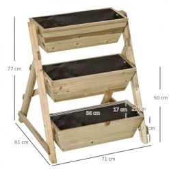 Outsunny Pots, Cache-pots Et Jardinières D'extérieur Jardinière Sur Pieds Carré Potager 3 Niveaux Bois Sapin Autoclave -Parasols Soldes Magasin jardiniere sur pieds carre potager 3 niveaux bois sapin autoclave 2
