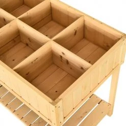 Outsunny Pots, Cache-pots Et Jardinières D'extérieur Jardinière Sur Pieds Carré Potager Avec étagère 8 Compartiments Sapin -Parasols Soldes Magasin jardiniere sur pieds carre potager avec etagere 8 compartiments sapin 3