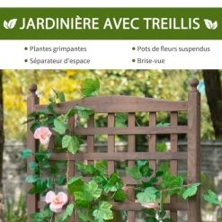 Outsunny Pots, Cache-pots Et Jardinières D'extérieur Jardinière Sur Pieds Inserts D'irrigation Bois Sapin Traité -Parasols Soldes Magasin jardiniere sur pieds inserts d irrigation bois sapin traite 3