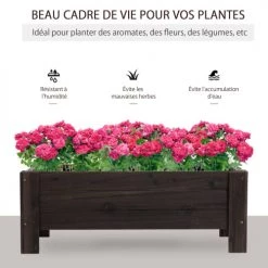 Outsunny Pots, Cache-pots Et Jardinières D'extérieur Jardinière Sur Pieds Inserts D'irrigation Bois Sapin Traité -Parasols Soldes Magasin jardiniere sur pieds inserts d irrigation bois sapin traite 9