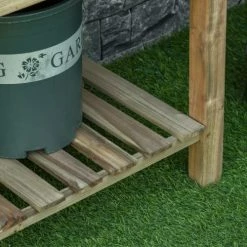 Outsunny Pots, Cache-pots Et Jardinières D'extérieur Jardinière Sur Pieds Potager Avec étagère à Lattes Sapin Autoclave -Parasols Soldes Magasin jardiniere sur pieds potager avec etagere a lattes sapin autoclave 5
