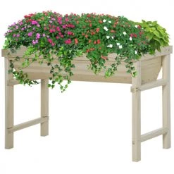 Outsunny Pots, Cache-pots Et Jardinières D'extérieur Jardinière Sur Pieds Potager Bois Sapin -Parasols Soldes Magasin jardiniere sur pieds potager bois sapin 4
