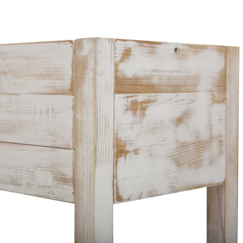 Outsunny Pots, Cache-pots Et Jardinières D'extérieur Jardinière Sur Pieds Potager Bois Sapin Blanc Effet Vieilli 7 Outsunny Pots, Cache-pots Et Jardinières D'extérieur Jardinière Sur Pieds Potager Bois Sapin Blanc Effet Vieilli – Image 5