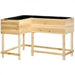 Outsunny Pots, Cache-pots Et Jardinières D'extérieur Jardinière Sur Pieds Potager D'angle Bois Sapin Pré-huilé