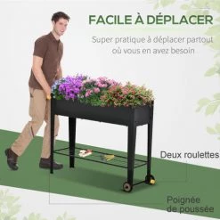 Outsunny Pots, Cache-pots Et Jardinières D'extérieur Jardinière Sur Pieds Potager étagère 2 Roues Insert D'irrigation Métal 12 Outsunny Pots, Cache-pots Et Jardinières D'extérieur Jardinière Sur Pieds Potager étagère 2 Roues Insert D'irrigation Métal -Parasols Soldes Magasin jardiniere sur pieds potager etagere 2 roues insert d irrigation metal 10