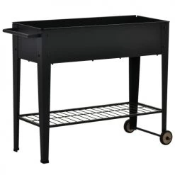 Outsunny Pots, Cache-pots Et Jardinières D'extérieur Jardinière Sur Pieds Potager étagère 2 Roues Insert D'irrigation Métal