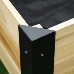 Outsunny Pots, Cache-pots Et Jardinières D'extérieur Jardinière Sur Pieds - Potager - Métal époxy Noir Bois Sapin -Parasols Soldes Magasin jardiniere sur pieds potager metal epoxy noir bois sapin 4