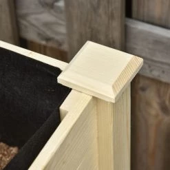 Outsunny Pots, Cache-pots Et Jardinières D'extérieur Jardinière Sur Pieds Roulettes Avec étagère Bois Sapin -Parasols Soldes Magasin jardiniere sur pieds roulettes avec etagere bois sapin 3