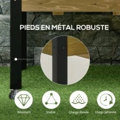 Outsunny Pots, Cache-pots Et Jardinières D'extérieur Jardinière Sur Pieds Roulettes Bois Sapin Autoclave -Parasols Soldes Magasin jardiniere sur pieds roulettes bois sapin autoclave 4