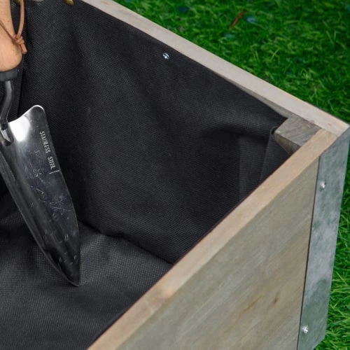 Outsunny Pots, Cache-pots Et Jardinières D'extérieur Jardinière Sur Roulettes Métal Bois De Sapin Gris 6 Outsunny Pots, Cache-pots Et Jardinières D'extérieur Jardinière Sur Roulettes Métal Bois De Sapin Gris – Image 4