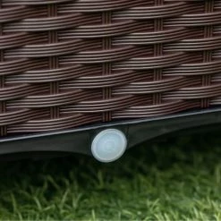 Outsunny Pots, Cache-pots Et Jardinières D'extérieur Jardinière Sur Roulettes Plastique Imitation Rotin Tressé Chocolat -Parasols Soldes Magasin jardiniere sur roulettes plastique imitation rotin tresse chocolat 4