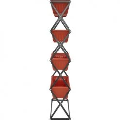 Tectake Pots, Cache-pots Et Jardinières D'extérieur Jardinière Verticale Avec 4 Bacs à Fleurs 52 X 21 X 127 Cm Marron -Parasols Soldes Magasin jardiniere verticale avec 4 bacs a fleurs 52 x 21 x 127 cm marron 3